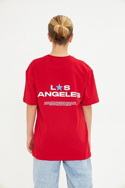 The Champ Clothing Los Angeles Printed 100% Cotton Oversize White Unisex Children's T-Shirt