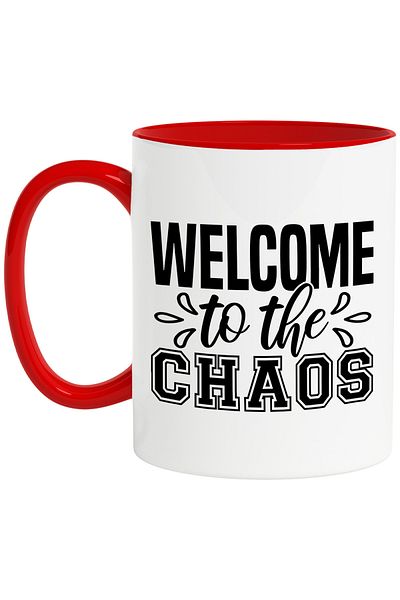 StoryGift Romania Mug with the message in English "Welcome to the chaos" - welcome to chaos with Handle R, Cu, STG.