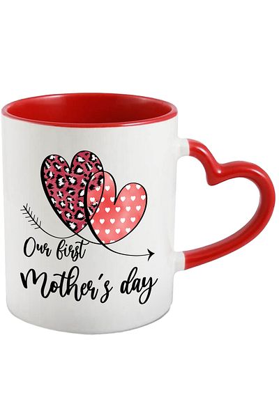 StoryGift Romania Mug with the message "Our first Mother's Day", first mother's day, illustration, mother, in, With, STG