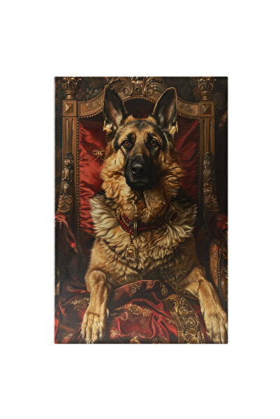 StoryGift Romania Tablou Canvas Tronul Ocupat De Mioriticul German Cu Rubine Pe Zgardă Portret De Regalitate , Pi