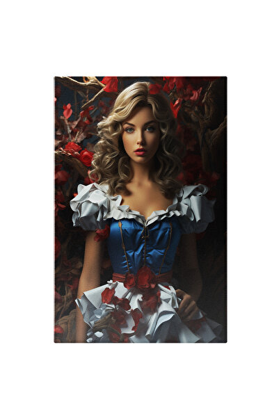 StoryGift Romania Tablou Canvas: Portret Feminin In Rochie Cu Influente Alice...