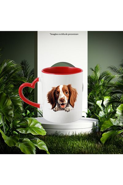StoryGift Romania Mug with a happy puppy | illustration | curiosity | wants to discover | barking, With ,STG