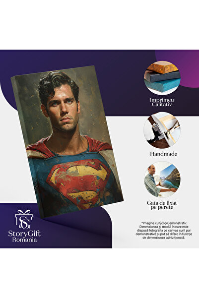 StoryGift Romania Tablou Canvas: Tristețea Lui Superman Greutăți Apăsătoare Pe Umerii Puternici Ai Eroului Iubit