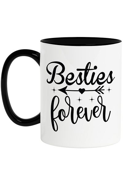 StoryGift Romania Heart and star mug for best friends forever with M, Cu, STG.