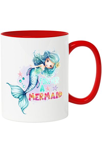 StoryGift Romania The Little Mermaid mug with the message "Forever a mermaid", always a mermaid, fairy tale, , With ,STG .
