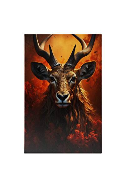 StoryGift Romania Tablou Canvas: Cerbul Și Pădurea De Granat Misterul Toamnei...