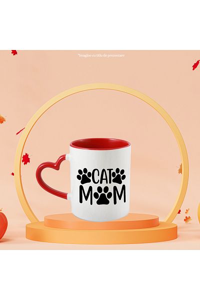 StoryGift Romania Paws Mug for a Cat Breeding Mom - Love Affection with Handle I, With, STG