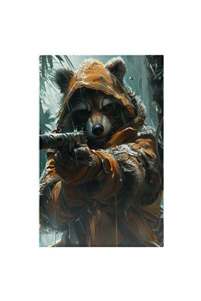 StoryGift Romania Tablou Canvas: Hoțul Carpatin Din Ploaia Înghețată Ursul În...