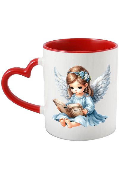 StoryGift Romania Cana Cu O Fetita Dragalasa Cu Aripi De Ingeras Care Citeste, Ilustratie, Carte, , Cu ,stg