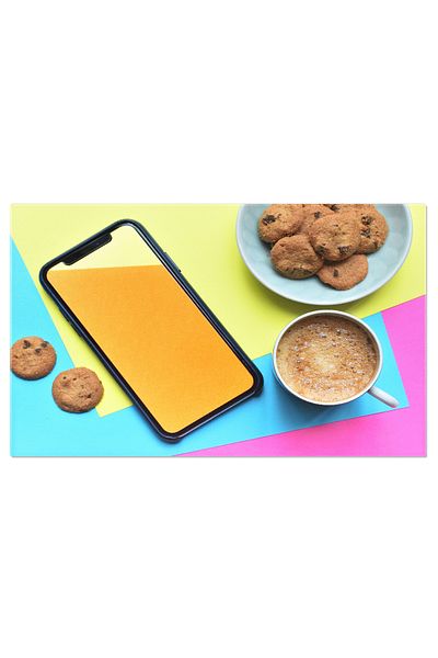 StoryGift Romania Canvas Painting 140 x 90CM Contemporary Break - iPhone phone next to a biscuit d,STG.