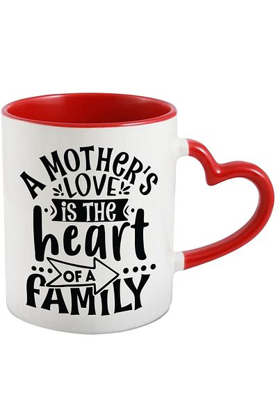 StoryGift Romania Mug with message stating that a mother's love is the heart of a good family, With,STG