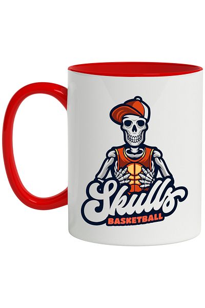 StoryGift Romania Mug With Message Skulls Basketball, Ball, Sport, Skeleton, Cap, Multicolor 330 ml, With,STG.