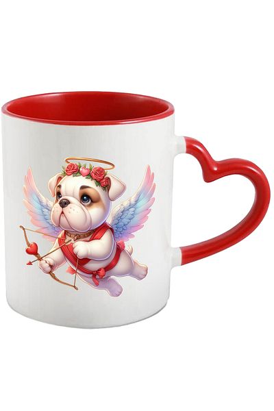 StoryGift Romania Mug with a French Bulldog puppy shooting a bow | illustration | Cupid | sa, Cu,STG