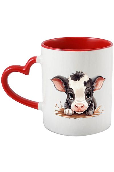 StoryGift Romania Mug with a calf | illustration | for children | care | tiny | curious | timi, With,STG.