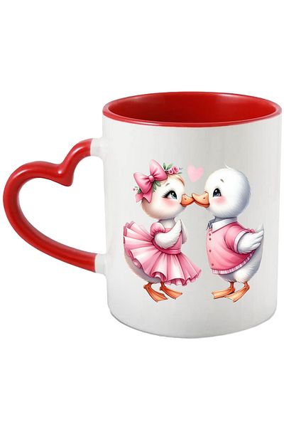 StoryGift Romania Mug with a duck and a duckling kissing | illustration | closeness | relationship | p, With ,STG.
