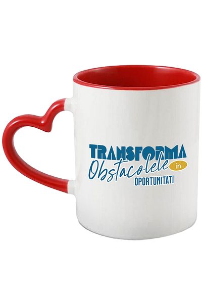 StoryGift Romania Motivational Text Mug Transform Obstacles Into Opportunities, 330ml, Ceramic, With,STG.