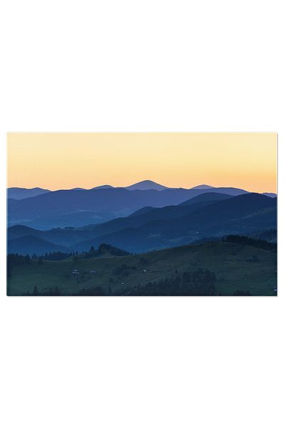 StoryGift Romania Tablou Canvas Panorama Muntele Range Albastru, Peisaj, Munte, Calatorie, Aventura 3472