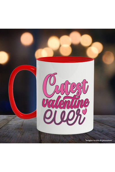 StoryGift Romania Mug with the message "Cutest Valentine Ever", the cutest, Valentine's Day, illustrated, With, STG