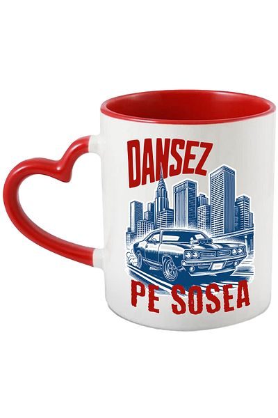 StoryGift Romania Mug I dance on the road, the car drives in the city at speed, 330ml, Ceramic with Ini Handle, With, STG.