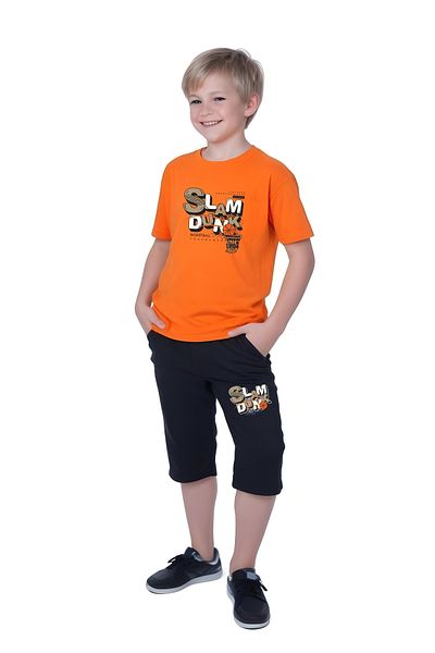 FYK KİDS Boy's Summer Slam Dunk Printed Bottom-Top Suit