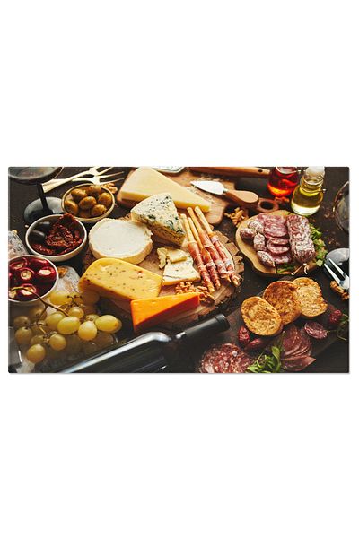 StoryGift Romania Tablou Canvas: Un Festin Gustos - Selectati Din Diverse Delicii Gourmet, De La Branza Si Sunca