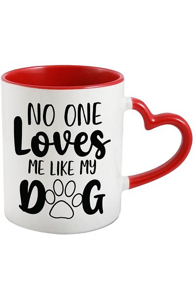 StoryGift Romania Mug with the text in English "No one loves me like my dog" - no one loves me like my dog, With ,STG