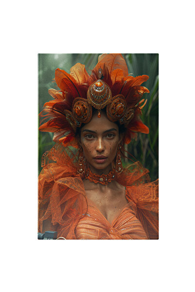 StoryGift Romania Tablou Canvas Carnalul Colorat, Dama Imbracata In Rochie Cu...