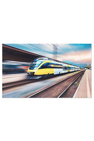 StoryGift Romania Tablou Canvas 120 X 80cm - Gara Moderna La Apus: Railway, Motion, Business, Technol,stg