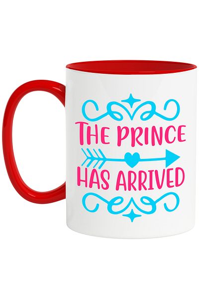 StoryGift Romania Mug with an arrow and the message "The prince has arrived" - the prince has arrived with Handle, With,STG.