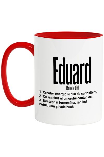 StoryGift Romania Mug With The Name Eduard, With Motivational Message, Creative, Energetic, Curious, Smart,, With ,STG.