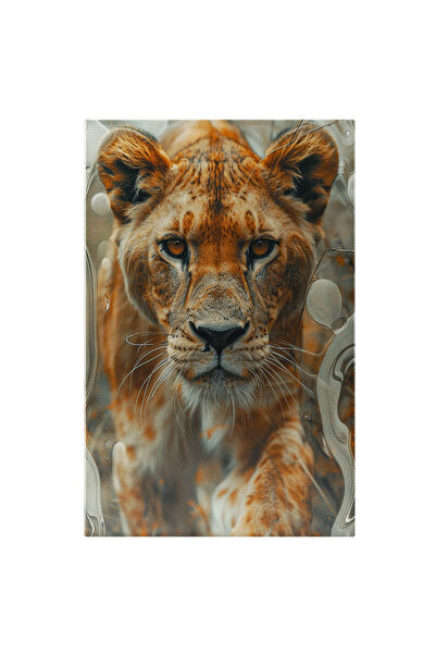 StoryGift Romania Tablou Canvas: Leopard În Timpul Vânătorii Colorit Portocal...