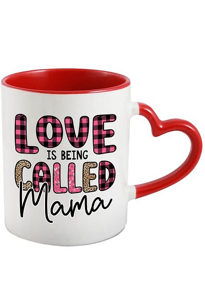 StoryGift Romania Mug with the message "Love is being called mom", illustration, mom, love, name,, With ,STG.