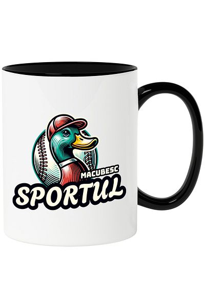 StoryGift Romania Duck loving baseball mug b4ALL funny sport animal, 330ml, Ceramic with Handle Ne, With,STG.