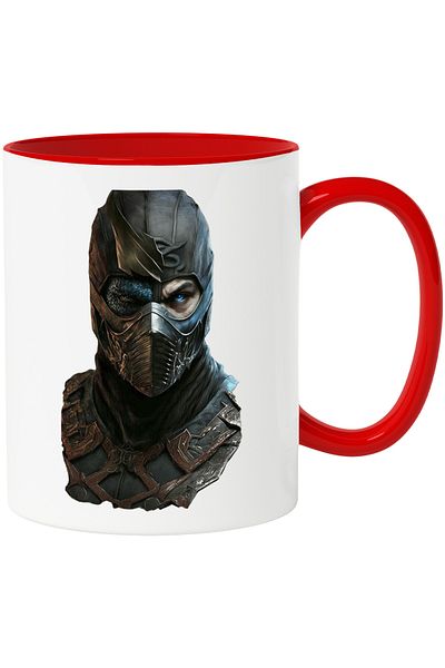 StoryGift Romania Mug With Masked Ninja, Samurai, Half Face, Fight, Soldier, Ceramic, 330ml,, With ,STG.