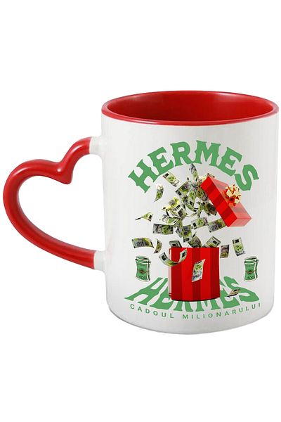 StoryGift Romania Mug __ - Millionaire's Gift, 330ml, Ceramic with Red Heart Handle, With Handle I,STG.