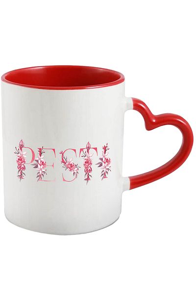 StoryGift Romania Mug With The Name Pisces, Floral, Colorful, Creative, Beautiful, Unique, 330ml, Ceramic, With,STG.
