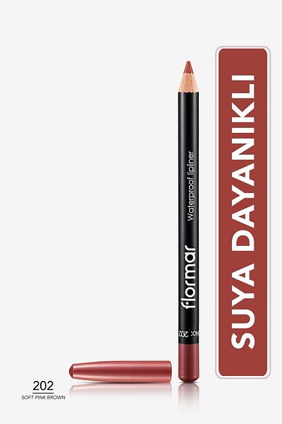 Flormar Waterproof Lip Liner (BORDO) - Waterproof Lipliner - 202 Soft Pink Brown -8690604111022