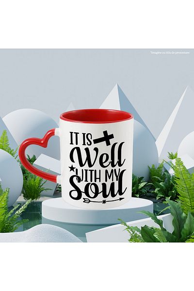 StoryGift Romania Mug with the text in English "It is well with my soul" - at peace with my soul with Man, Cu,STG
