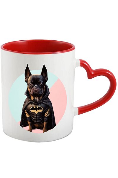 StoryGift Romania Superhero Dog Portrait Mug, Batman Custom Dog, Custom Dog with Pe, Cu, STG.