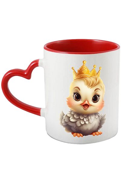 StoryGift Romania Mug with a chick with a royal crown | illustration | offspring | joy | playful | on, With ,STG