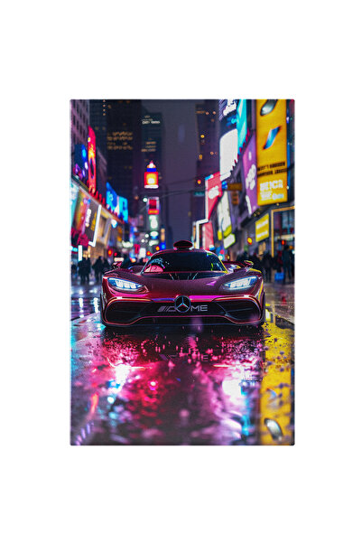 StoryGift Romania Tablou Canvas: Mașină Roz De Colecție Mercedes Benz În Oraș...