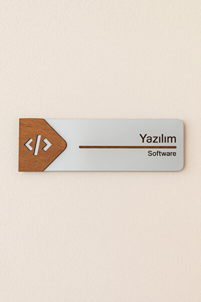 Lucena Yazılım Ofis Oda Kapı İsimliği Yönlendirme Tabelası Levhası Kişiselleştirilebilir