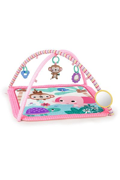 Bright Starts Floral Safari Baby Gym with Jungle Toys & Mirror | Ages 0+