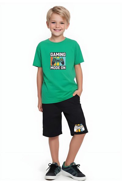 FYK KİDS Boy's Summer Printed Bottom-Top Suit