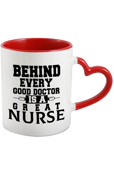 StoryGift Romania Mug With The Message "Behind Every Good Doctor Is A Terrible Nurse" With Man, With ,stg