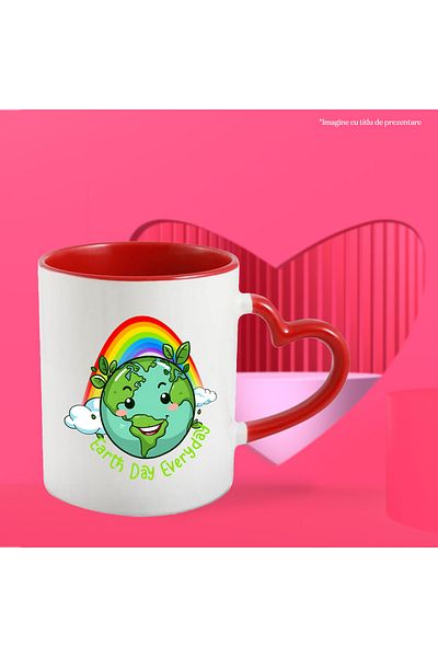 StoryGift Romania Mug with the message "Earth day everyday", illustration, awareness, Earth Day, With ,STG