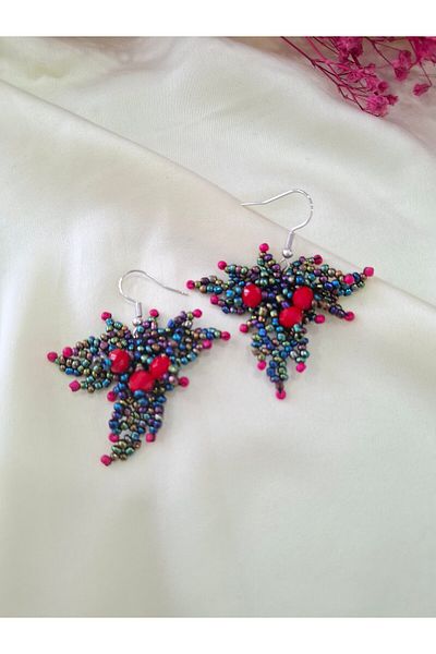 İPAR AKSESUAR SAND BEADS EMBROIDERY HANDMADE EARRING