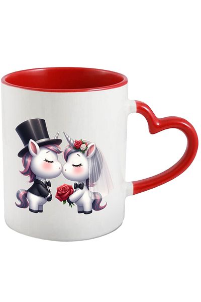 StoryGift Romania Cana Cu 2 Unicorni La Nunta | Flori | Fericire | Trandafiri | Creaturi Fantastic, Cu ,stg