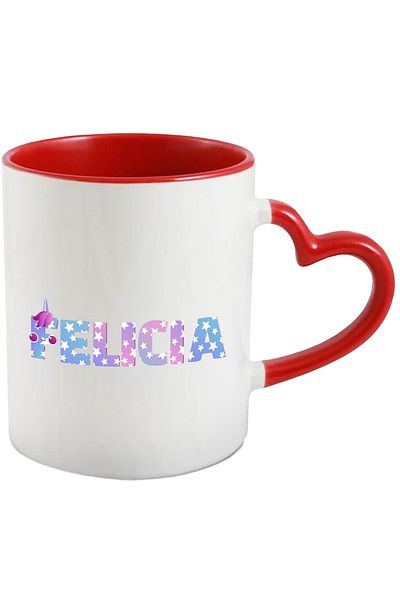 StoryGift Romania Mug With Name Felicia, Unicorn, Princess, Fairytale, Cute, 330ml, Ceramic with, With, STG.