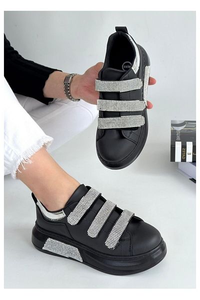 ARME SHOES Si̇m&Stone Detail Women's Velvet Women's Sports Shoes Sneaker